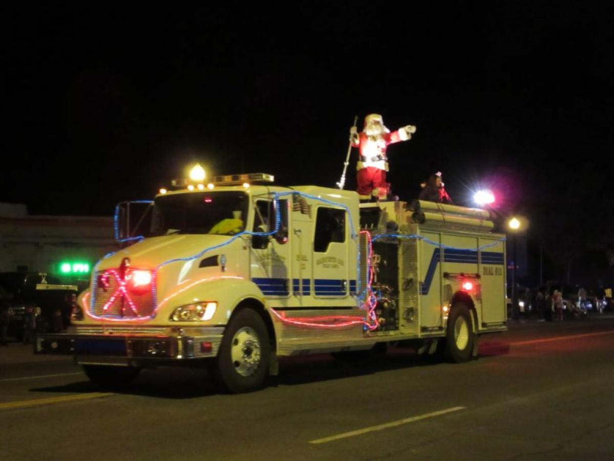 Santa on Fire Truck
